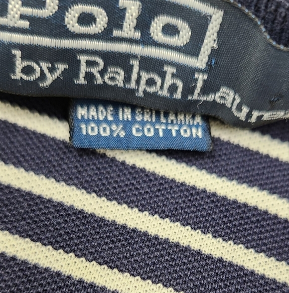 Vintage Polo Ralph Lauren Striped Polo Logo Collard Shirt 100% Cotton Shirt. XXL - Picture 3 of 6
